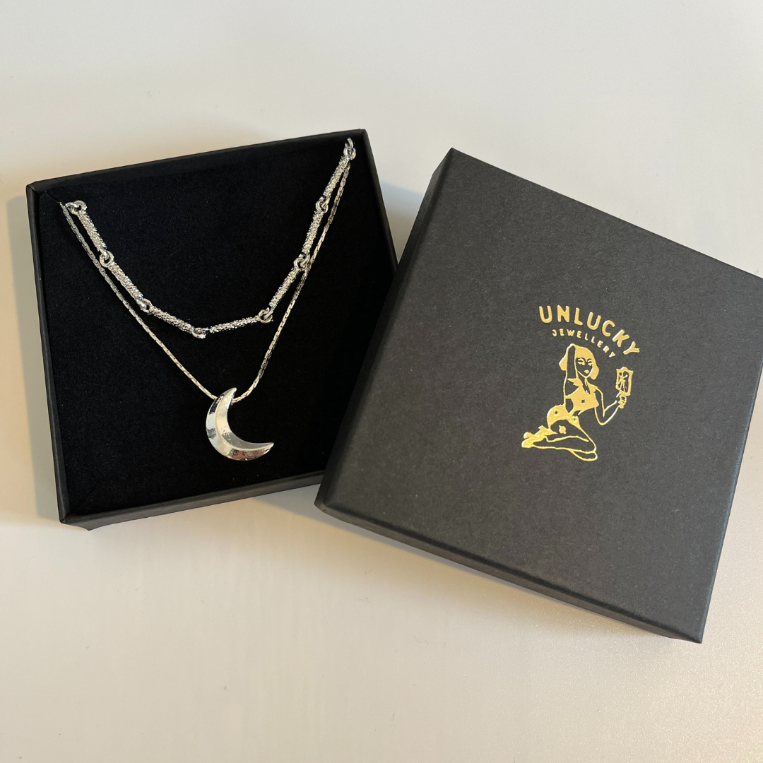 Fireheart Crescent Layered Necklace set