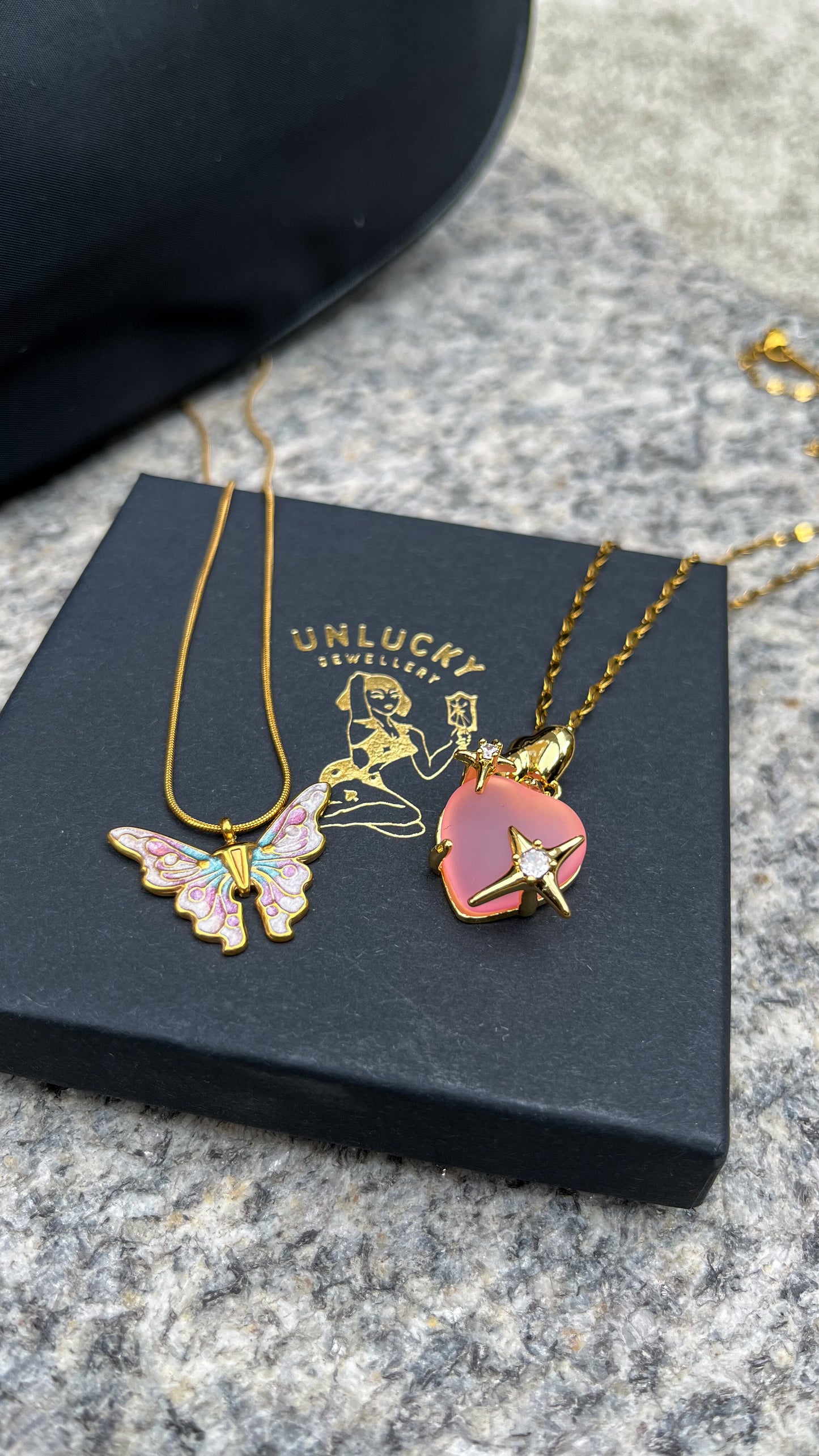 Star-Crossed Lovers Necklace - Pink & Blue