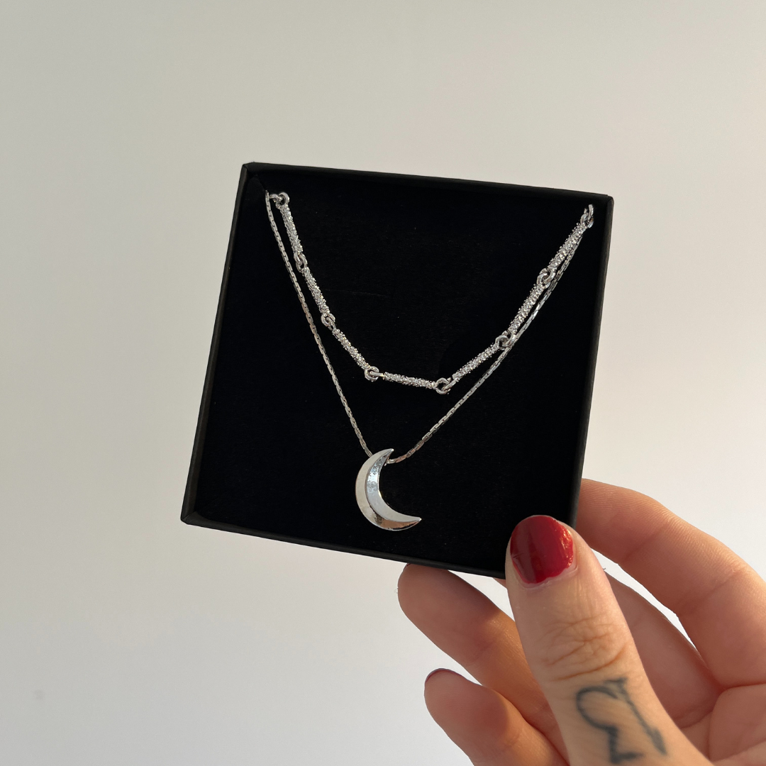 Fireheart Crescent Layered Necklace set