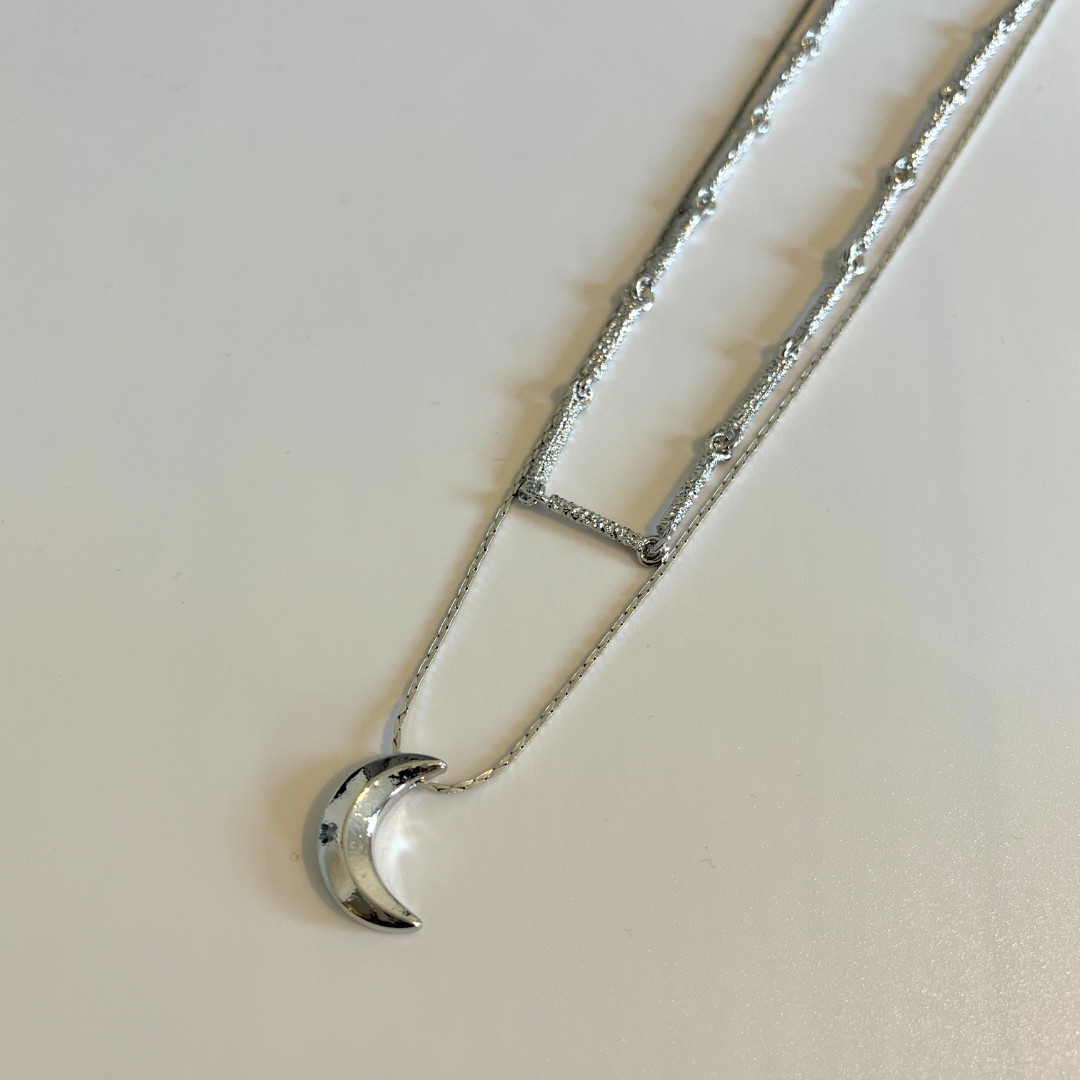 Fireheart Crescent Layered Necklace set