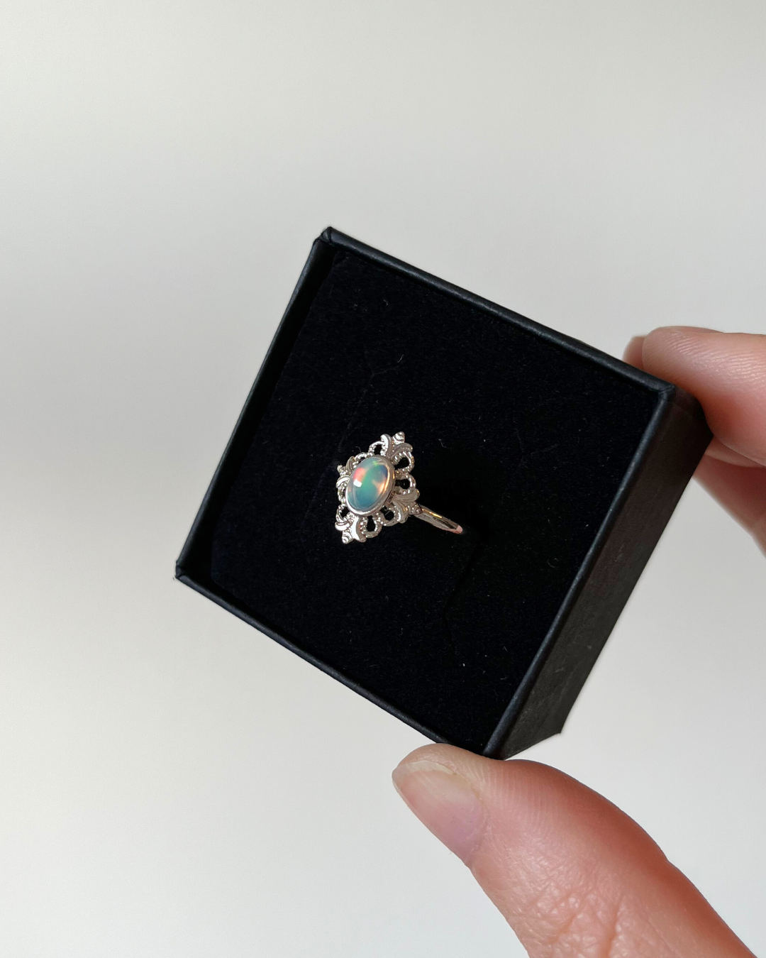 Opal Gemstone Ring Side angle