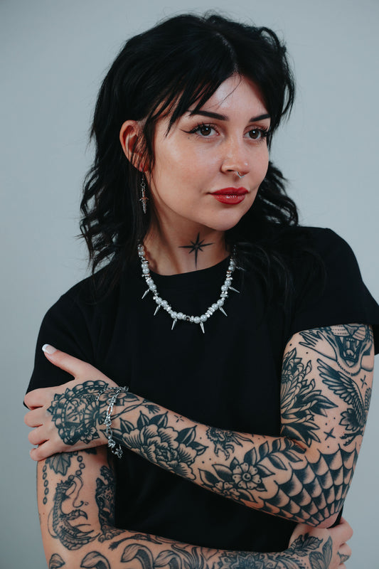 Concrete Halo - Spikes & Pearl Necklace