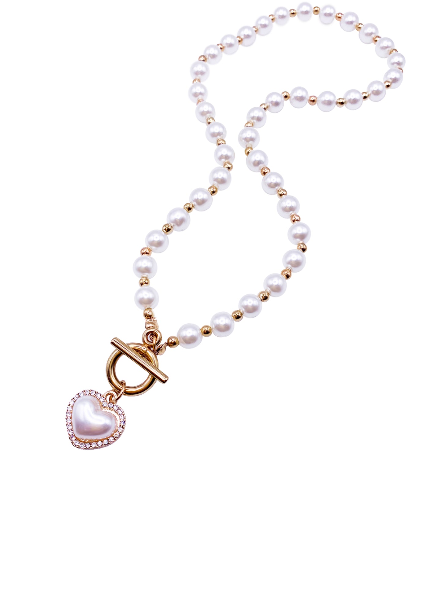 Anne pearl chocker with heart charm