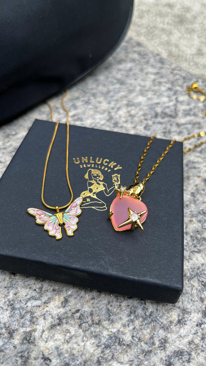 Star-Crossed Lovers Necklace - Pink or Blue