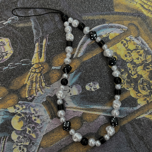 Snake Eyes- Dice Beaded Phone Strap