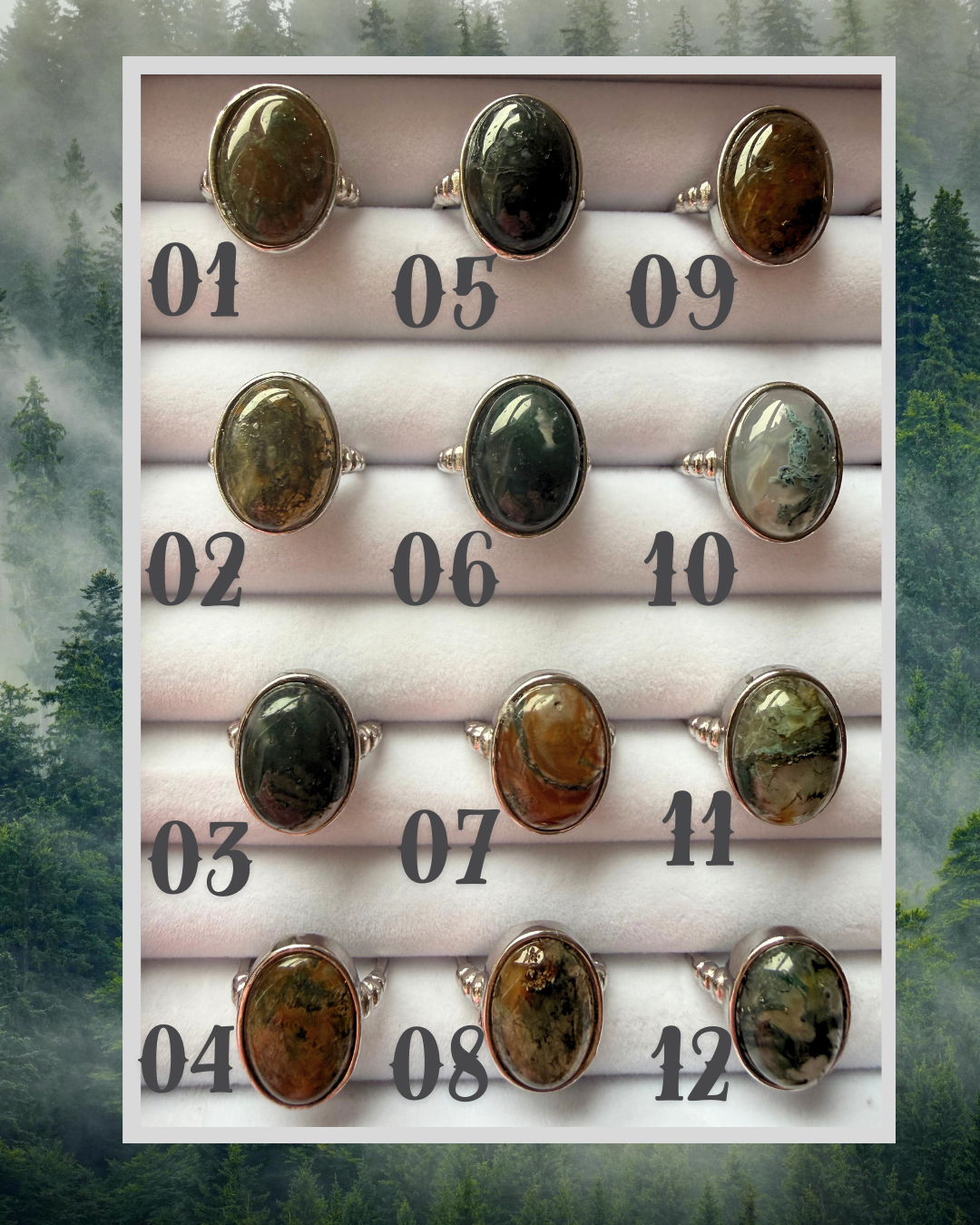 Forest Spirit- Moss Agate Gemstone Ring