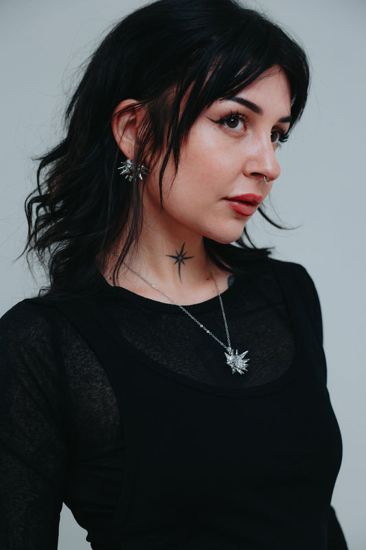 Doomed Heart Necklace & Earrings Bundle Set